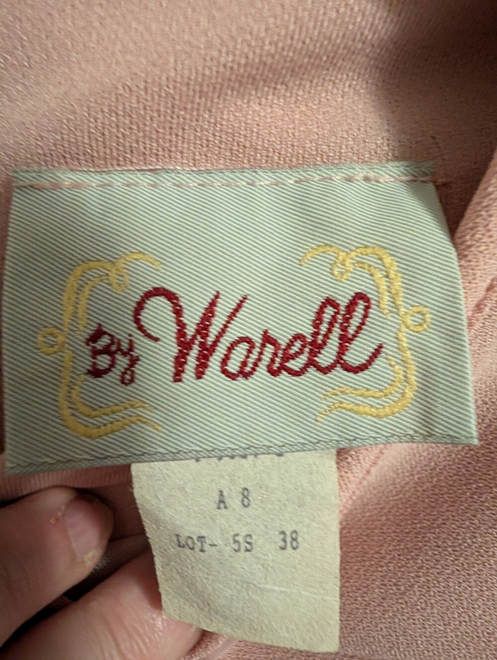 Vintage 80s By Warell Cape Dress Shoulder Pads Beaded Appliqué Size 8 - Picture 8 of 8